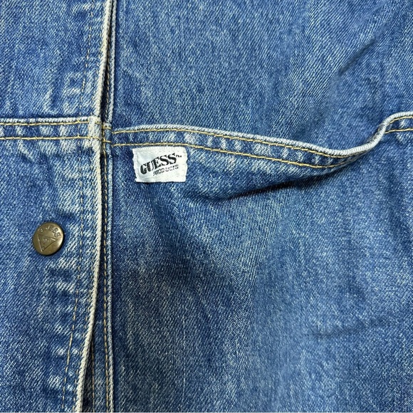 GUESS by Georges Marciano VNTG 80s/90s made in USA sz 2 Retro Cut Denim Jacket - Picture 6 of 6